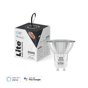 Lite Bulb Moments išmanioji GU10 LED lemputė mažmeninėje pakuotėje, baltos ir spalvotos šviesos funkcija, veikia su Alexa ir Google