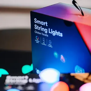 Lite Bulb Moments Smart String Lights Globe Facets retail box with app control for indoor and outdoor use