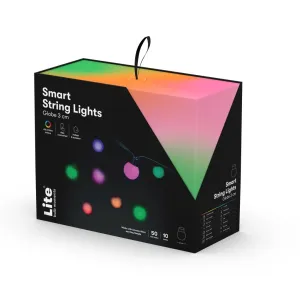 Lite Bulb Moments smarta ljusslingor med globlampor 3 cm, detaljhandelsförpackning med flerfärgade LED-globlampor, kompatibla med Alexa och Google