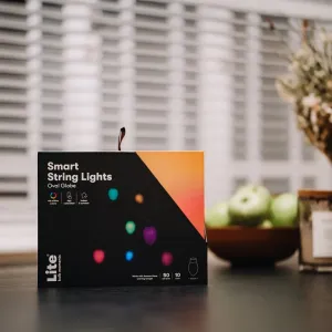 Lite Bulb Moments Smart String Lights Oval Globe, detaljhandelsförpackning med flerfärgade LED-lampor för inom- och utomhusbruk