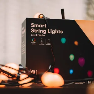 Lite Bulb Moments Smart Light Chain Oval Globe-ljusslinga i detaljhandelsförpackning med lysande lampor, för inom- och utomhusbruk