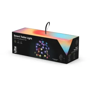 Lite Bulb Moments Smart Cherry Blossom Tree Lamp-butikskartong med tryckt lampbild och Alexa-/Google-ikoner